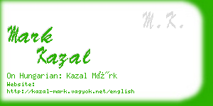 mark kazal business card